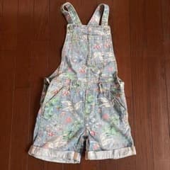 花柄 デニム オーバーオール ショートパンツのサムネイル