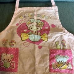 Hello Kitty エプロン ピンク キャンディ柄　100くらいのサムネイル