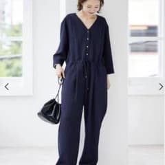 タグ付新品[24SS]✨SLOBE IENA リラックスオールインワン ネイビー 