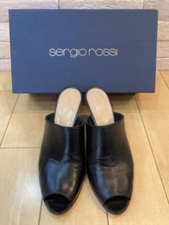 sergio rossi ブラックオープントゥハイヒールのサムネイル