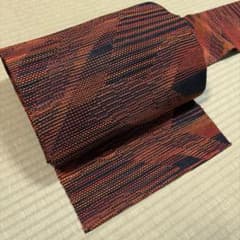 正絹　夏の羅　名古屋帯 【抽象模様】 正絹 夏の全通名古屋帯《抽象模様》 - メルカリ