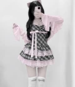miko 企画 チェックワンピース×ボレロカーディガンセットのサムネイル