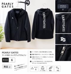 PEARLY GATES フード付き ジップアップブルゾン ブラック サイズ6のサムネイル