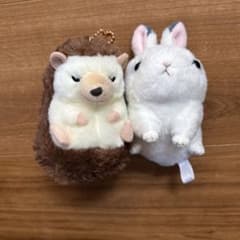 ハリネズミ ウサギ ぬいぐるみ マスコット 2点セットのサムネイル
