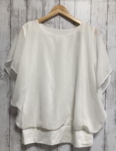 トップスシフォンフレアカットソー　X L ホワイトのサムネイル