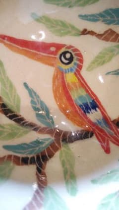 南島焼　やちむん　アカショウビン　茶碗　皿 南島焼 アカショウビン 椀 やちむん 沖縄 石垣 陶器 - メルカリ