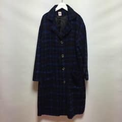 サコ様専用 merlot チェック チェスターコート 青×黒 ロングのサムネイル