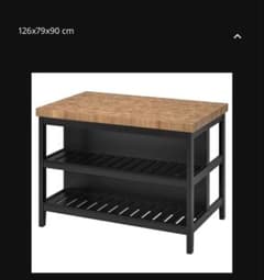 TOMY様専用ヴァドホルマ アイランドキッチン, ブラック/オーク 新品未