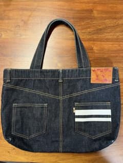 桃太郎ジーンズ MOMOTARO JEANS出陣デニム トートバッグ 2本ライン 桃太郎ジーンズ MOMOTARO JEANS出陣デニム トートバッグ 2本ライン