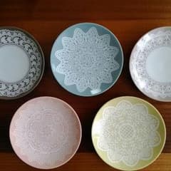 emiさん専用☆フェリシモ　レース模様　ケーキ皿のサムネイル