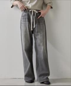 Whim Gazette ドロストデニムパンツ　38 グレー Whim Gazette ドロストデニムパンツ 38 グレー - メルカリ