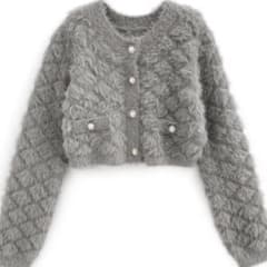 GRL キルティングシャギーニットカーディガン[tu1530]のサムネイル
