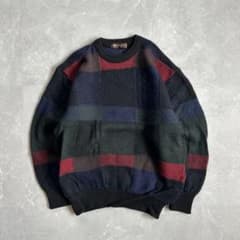 90s OLD デザインニット 3D ウール 総柄 古着 短丈 cityboy - メルカリ