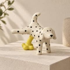 犬 オブジェ ドット柄 植木鉢 インテリア雑貨 - 3