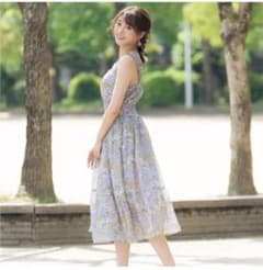 ゆうこりん様専用　ラベンダー色の花柄ワンピースのサムネイル