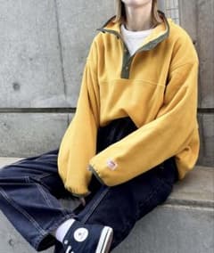 《JaVa ジャバ別注》古着風MIXコーデに。配色フリースプルオーバーのサムネイル