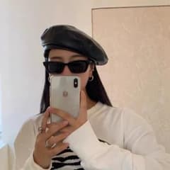 フェイクレザー ベレー帽 ブラックのサムネイル