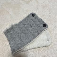 グレー ケーブル編み ニットネックウォーマーのサムネイル