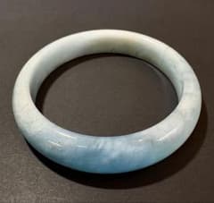 天然アクアマリン バングル 約61.3mm 内径 約13.4mm幅 上品ブルー 