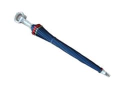 【美品】昭和レトロな長傘　16本骨　紺のサムネイル