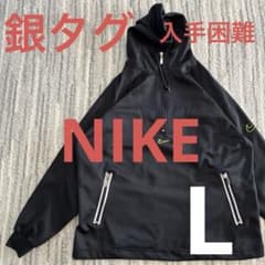 【極美品/90s】ナイキ ハーフジップ アノラック センターロゴ 白タグ L 黒
