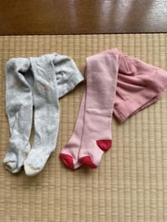 プチバトー　タイツ　70サイズ　ピンク　グレー　2枚のサムネイル