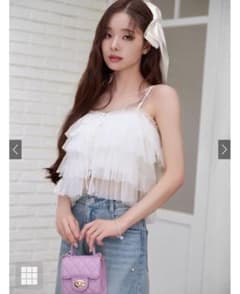 Freeジア ラメチュールフリルキャミビスチェのサムネイル