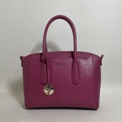 2603-314｜美品｜フルラ ハンドバッグ レザー ピンク | Mercari