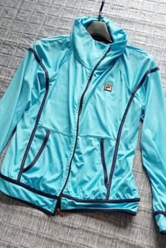 FILA テニスウェア ジャケット ライトブルー L メッシュ 日よけ - メルカリ