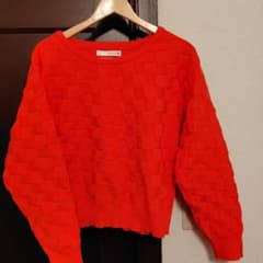 ★値下げ中！ブージュルード　★オレンジニット　フリーサイズのサムネイル