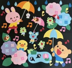 壁面飾り 6月 梅雨 壁面のサムネイル