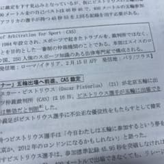 CAS判決記事 オスカー・ピストリウスのサムネイル