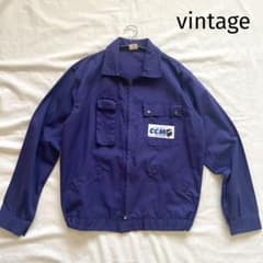 80s〜90s フレンチワークジャケット 企業ロゴ ペイント ユーロヴィンテージ vintage ワークジャケット フランス ユーロ古着 企業ロゴ - メルカリ