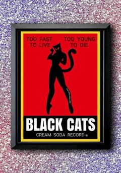 ブラックキャッツ【A4サイズ写真ポスターフレーム付き2点セット