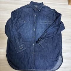 デニムシャツ 長袖 インディゴブルーのサムネイル