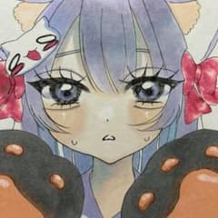 k*e様 【手書きイラスト】 アナログ コピック 原画 猫耳メイドイラストのサムネイル