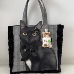 黒猫 コヤンイサムチョン やや大きめトートバッグ ハンドメイド - メルカリ