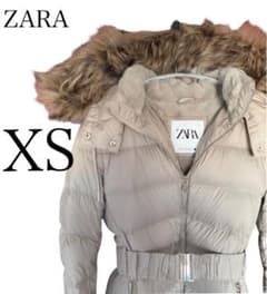 ZARA ウエストベルト付 ダウンジャケット コート スタイルアップ