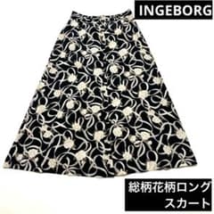 美品 INGEBORG インゲボルグ ピンクハウス 総柄花柄ロングスカート