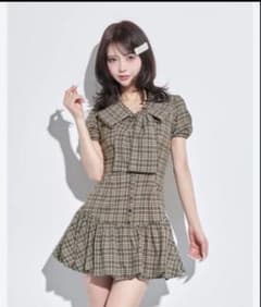 Darich ビッグリボンバルーンチェックミニワンピースのサムネイル