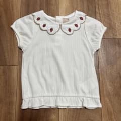 プティマイン　いちご襟パフ袖Tシャツ　90のサムネイル