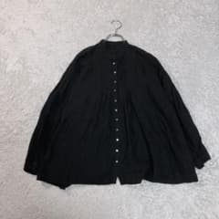 2019AW nest Rove ネストローブリネンタックネックブラウスブラック 2019AW nest Rove ネストローブリネンタックネックブラウスブラック