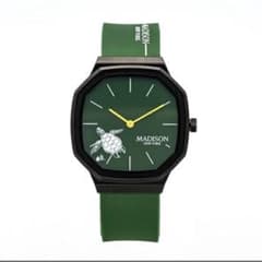 MADISON グリーンラバーベルト時計