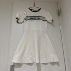 GRL 配色ラインロゴ刺繍ニットミニワンピースのサムネイル