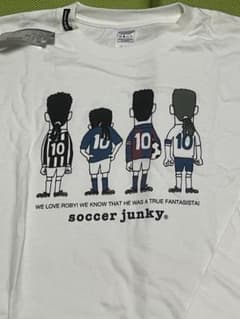 soccer junky XL ホワイト Tシャツ 長袖 バッジョ baggio - メルカリ