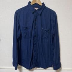 BONCOURA ネイビー ドット柄 シャツ 42のサムネイル
