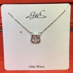 Glitz Wave ネックレス 猫 ダンシング ジルコニア シルバー 新品のサムネイル