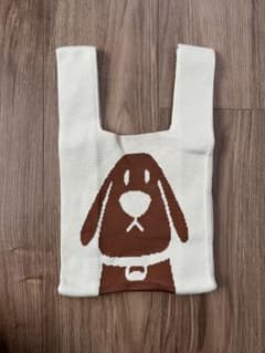 犬柄 ニットバッグ ハンドバッグのサムネイル