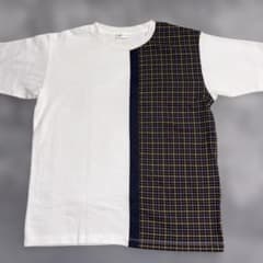 tk. TAKEO KIKUCHI 切替チェック柄 Tシャツ Mサイズのサムネイル