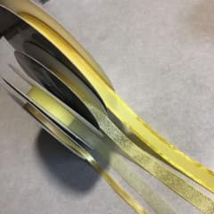 リボン　質感色々・黄色4本セットのサムネイル